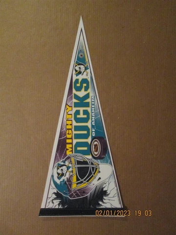 NHL Anaheim Mighty Ducks Vintage 1990's Goalie Helmet Edition #2 Pennant Cover