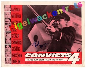 Rod Steiger Signed, Autographed -- Convicts 4 -- Lobby Card (1962) 11"x14" +COA - Picture 1 of 3