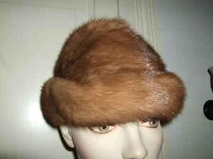 KOLBENHUT NERZ BRAUN NERZ HAT HUT PELZ FUR PELZ 58 VINTAGE  - Bild 1 von 10