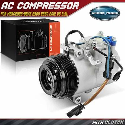AC A/C Compressor with Clutch for Mercedes-Benz E300 E350 2012 V6 3.5L 6-Groove - Image 1 of 4