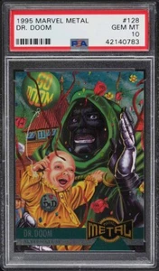 1995 Marvel Metal Card #128 Dr. Doom PSA 10 GEM MINT - Picture 1 of 2