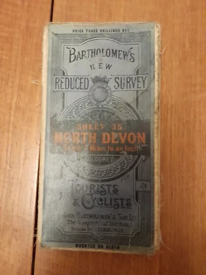 VINTAGE BARTHOLOMEW'S  SHEET 35 NORTH DEVON CLOTH BACKED  CIR 1930s - Image 1 of 4
