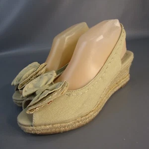 Zapatos de cuña Naturalizer con cordones para mujer talla 9,5 cuerda punta abierta lazo lona - Imagen 1 de 9