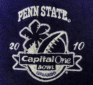 Vintage 2010 Capital One Bowl Penn State Orlando Embroidered Polo Shirt Large L - Picture 1 of 15