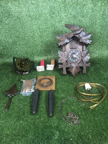 VINTAGE GERMAN E. MUSICAL CUCKOO CLOCK FOR RESTORATION 1970 all parts Cover