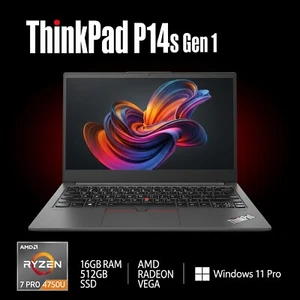 Lenovo ThinkPad P14s Gen 1 Ryzen 7 16GB 512GB SSD Radeon Vega Win 11 Laptop - Picture 1 of 3