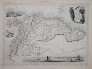 VENEZUELA, NEW GRANADA, EQUADOR, & THE GUAYANAS BY JOHN TALLIS 1850 - Picture 1 of 1