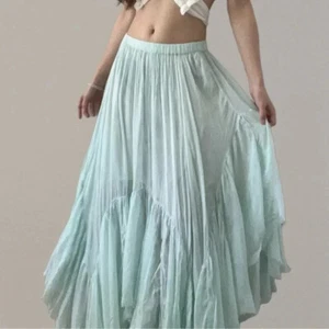 New Free People FP One Clover Skirt Mid Rise Pull On Lightweight Flowy Blue XS - Picture 1 of 13