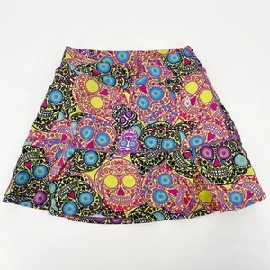 Dona Jo Sugar Totenkopf Druck mehrfarbig Tennisrock Skort Größe 1 (Small) - Bild 1 von 6