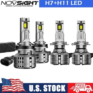 4x H7 H11 LED Headlight Bulbs Super Bright White Conversion Kit High/Low Beam - Picture 1 of 10