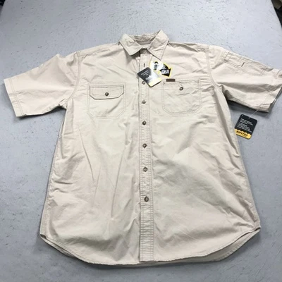 Carhartt Shirt Mens Large Tall Beige Brown Ripstop Casual Button Workwear NWT - Image 1 of 4