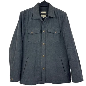 Billy Reid Mens S Italian Wool Quilted Snap Up Shirt Jacket Shacket Grey - Picture 1 of 8