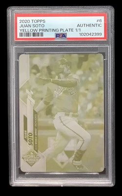 2020 Topps #6 juan soto; placa de impressão amarela 1/1 PSA (POP 1, JUAN/JUAN) - Imagem 1 de 2