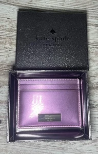 Kate Spade Kenzie Quartz Pink Patent Card Holder / Wallet - New - Picture 1 of 8