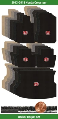 Заказной берберский комплект ковриков для Honda Crosstour 13-15 годов выпуска с логотипом (5 штук) #RVP - Изображение 1 из 4
