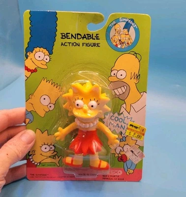 Figura de acción Lisa Simpson vintage años 90 flexible 4" juguete nueva sin abrir Foto 1 de 4