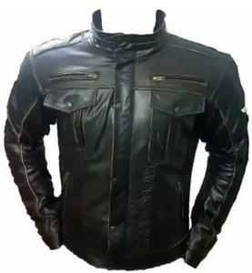 Moto Guzzi Multi Shade Motorbike Leather Jacket Cow Hide/5 Ce Approved Protector - Bild 1 von 4