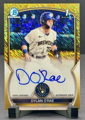DYLAN O'RAE /50 ✅2023 BOWMAN CHROME 1ST GOLD SHIMMER REFRACTOR AUTO🔥🔥✅ - Image 1 of 2