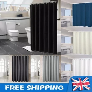 Shower Curtains Water & Mould Proof Bathroom Curtains with Hooks 180cm/71inch - Picture 1 of 18