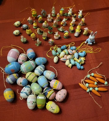 Dollhouse Miniature Wooden and Resin Easter Hanging Ornaments 79 Piece Bundle - Image 1 of 4