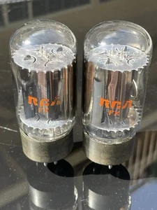 Pair RCA 6L6GC Side Getter Halo Black Plates Calibrated Hickok TV7 TESTED STRONG - Picture 1 of 13