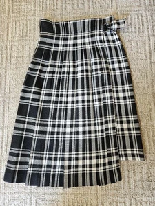 COMME des GARCONS Karierter Faltenrock Wollmischung Schwarz Weiß Größe M Japan   - Bild 1 von 3