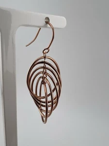 Ladies 9ct Rose Gold Earrings - Womens Gold Drop Earrings UK Stock - Boxed - Picture 1 of 9