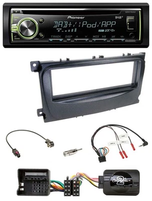 Pioneer DAB USB MP3 Lenkrad CD Autoradio für Ford Focus C-Max Galaxy ab 07 schwa - Bild 1 von 4