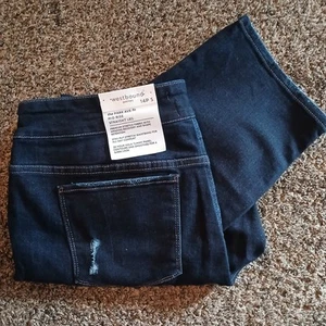 Westbound Petite Jeans donna 14 vita media gamba dritta elasticizzato pull on blu scuro - Foto 1 di 8