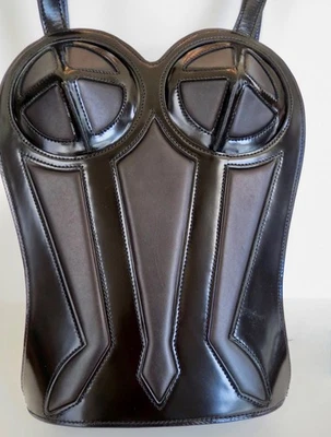 JEAN PAUL GAULTIER Black BUSTIER Leather Backpack (Collectible Art) - Image 1 of 4
