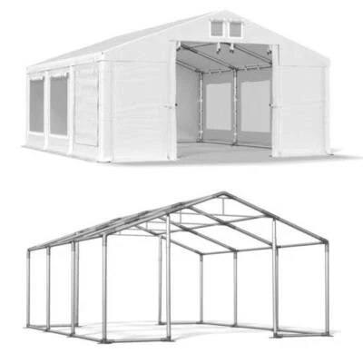 4x6m Partyzelt Moskitonetz Gartenzelt Eventzelt 6x4 weiß Ganzjährige PVC W NEU - Bild 1 von 3