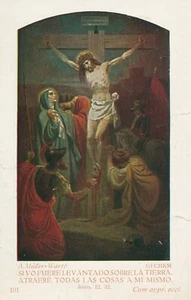 Andachtsbildchen, Kreuzigungsszene von Müller Warth - Bild 1 von 2