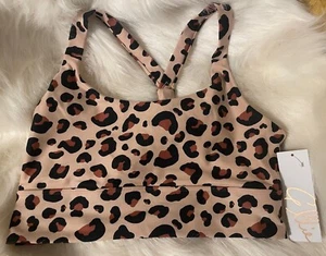 Ellie Collection Natural Edgy Leopardenmuster Sport-BH Größe Medium Neu mit Etikett Lucinda - Bild 1 von 8