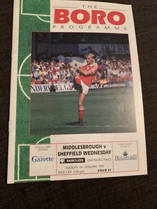 1991 Middlesbrough V Sheffield Wednesday Football Programme - Picture 1 of 2