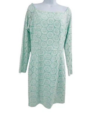 Vestido NIKIBIKI Para Mujer Lentejuelas Azul Verde Floral Encaje Manga Larga Cremallera Trasera L Nuevo con Etiquetas Foto 1 de 4