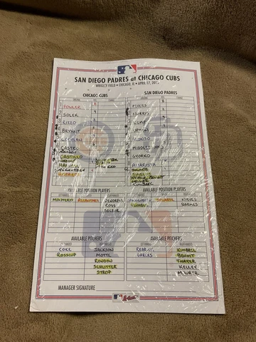 Chicago Cubs Season Ticket Holder Sealed Bag Of Lineups Wrigley Field 2015 Cover