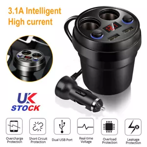 12V-24V Car Cigarette Lighter Adapter Charger 2 Way Dual Plug Socket Splitter UK - Picture 1 of 13