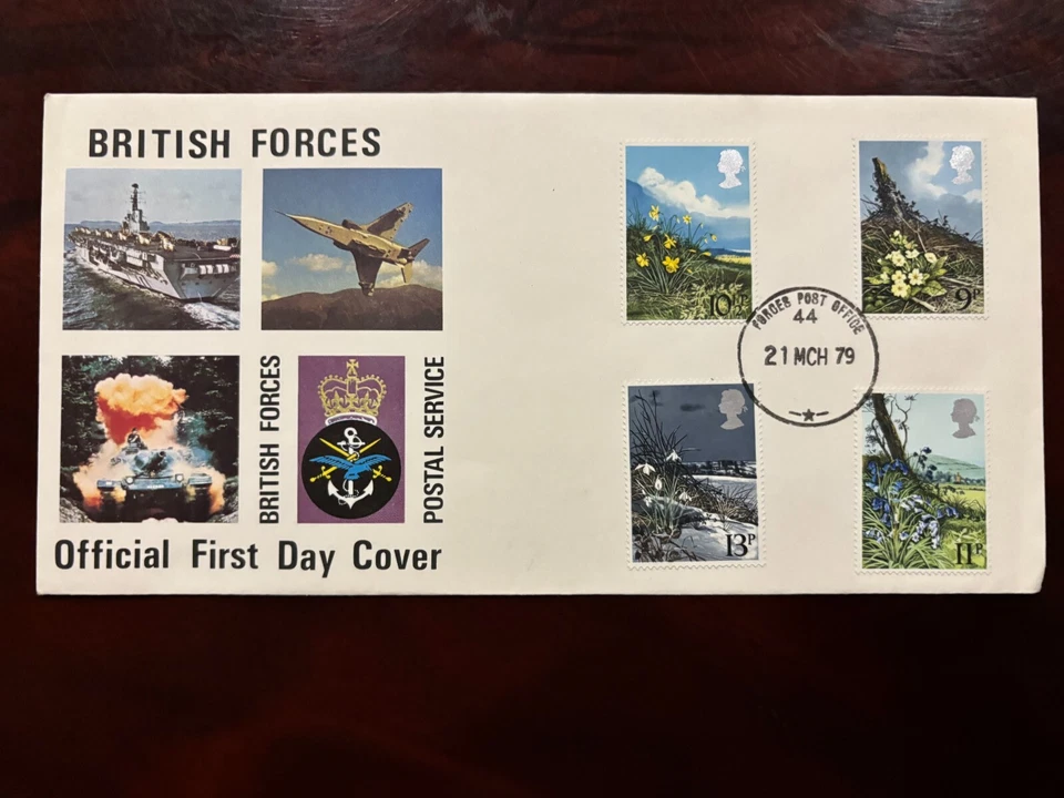 Reino Unido 1979 - British Flowers FDC conjunto de sellos Fuerzas Oficina de Correos 44 Foto 1 de 1