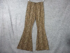 Vintage Ssoulm Flare Pants Women's Medium Brown Animal Print Stretch Made In USA - Picture 1 of 16