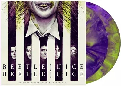 BEETLEJUICE LP x 2 LIME GREEN & PURPLE Coloured VINYL Soundtrack Various Artists - Image 1 of 4