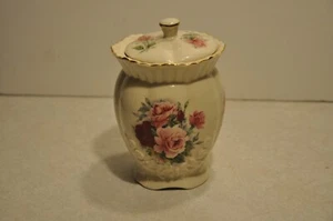 Tarro vintage Maryleigh Pottery England repollo rosa con tapa 6" X 4" - Imagen 1 de 10