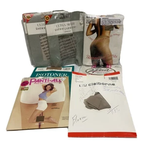 Mixed Lot of 11 Vintage NOS Pantyhose Sheer Tights Sandalfoot Control Top Taupe - Picture 1 of 10