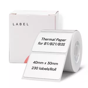 Labels for B1/B21/B3S Label Maker, 1.57'' x 1.18'' (40x30mm) Thermal Sticker - Picture 1 of 6