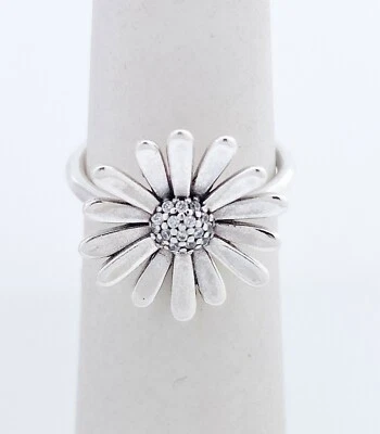 NEW 100% Authentic PANDORA 925 Silver Pavé Daisy Flower Statement Ring 198817C01 - Image 1 of 4