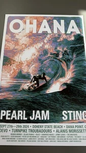 2024 OHANA MUSIC FESTIVAL EVENT POSTER SURFER PEARL JAM STING DEVO - Picture 1 of 3