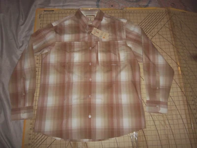 CAMISA HOMBRE GRANDE CABEZA ROJA MARRÓN/MARFIL LS ABOTONADA A CUADROS - NUEVA CON ETIQUETAS Foto 1 de 4