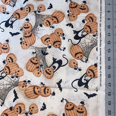 Tela de algodón truco o trato de Halloween 1/2 yarda (18 por 44”) Foto 1 de 3