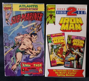 Vintage Lot of 3 Marvel Comics VHS Video Tapes Iron Man Set Animation Cartoons - Picture 1 of 8