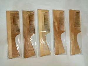 Style2 Barbar Hair Wooden Comb Natural Neem Wood Saloon Brushes Men Women 15Pc - Picture 1 of 6