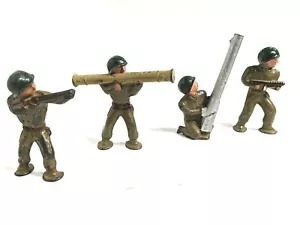 Vintage 1940er/1950er 4 Barclay Griff Fußfüße Gussblei Soldaten guter Zustand - Bild 1 von 12